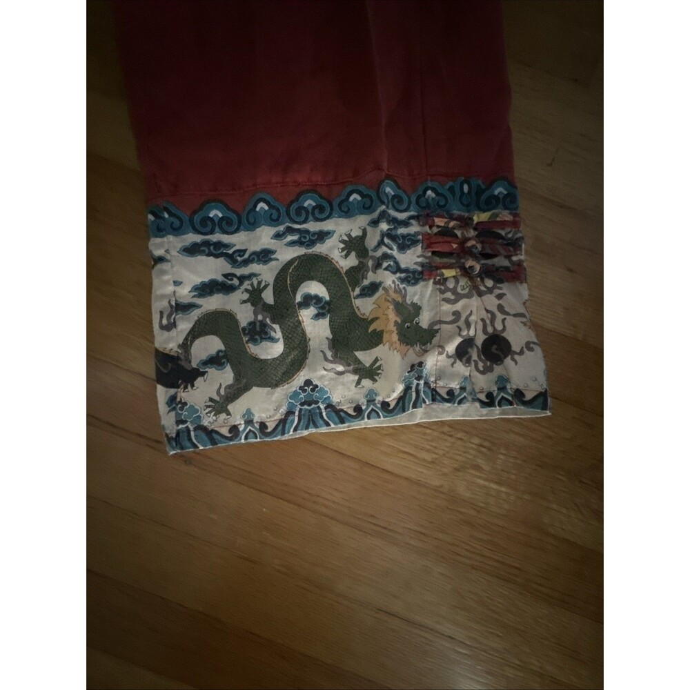 Citron Santa Monica  XL 100% Line Cropped Printed Trim Pants Pull On button zipp - Picture 11 of 14